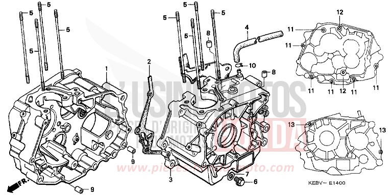KURBELGEHAEUSE von CB1300 Super Bold'or ABS BARBADOS BLUE (B134) von 1997